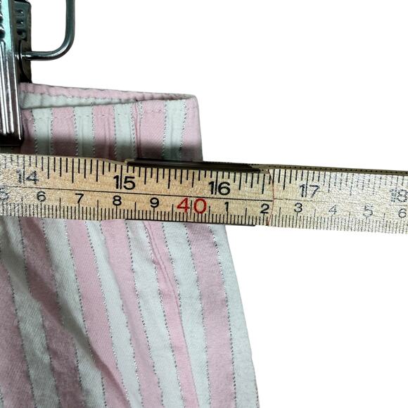 Victoria’s Secret Pink Striped Cotton Pajama Set Button Down Top & Pants Small - Picture 10 of 13